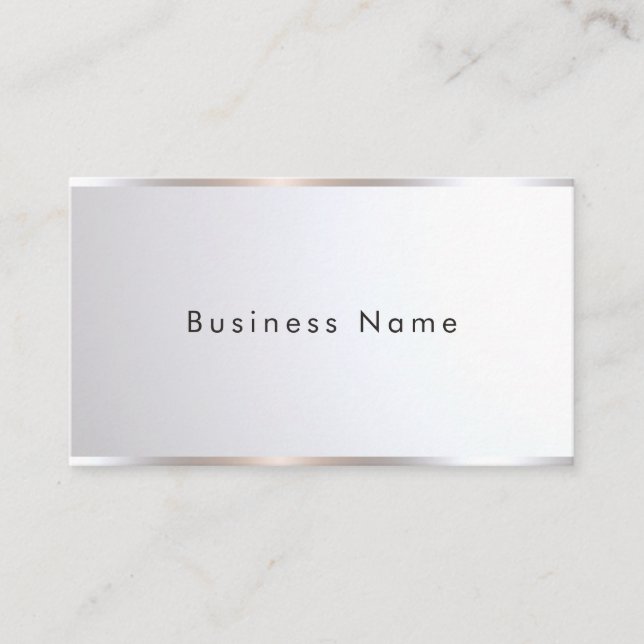 Custom Modern Elegant Professional Template Silver Business Card (Front)