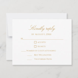 Custom Modern Elegant Script Gold 50th Anniversary RSVP Card
