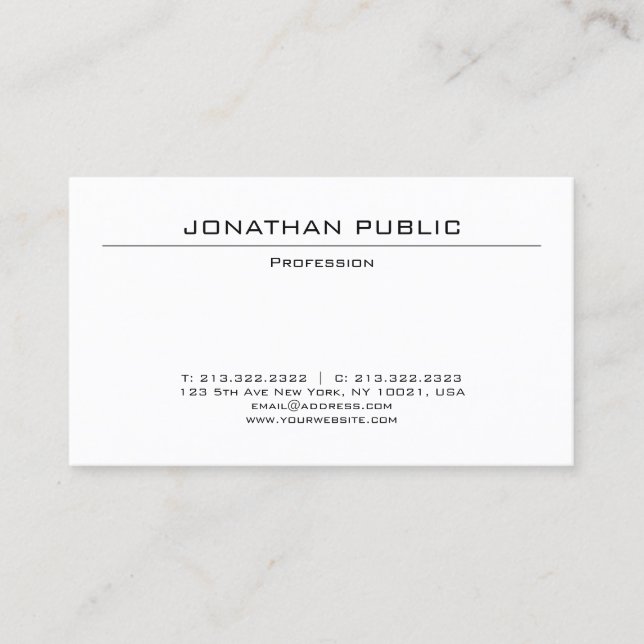 Custom Modern Elegant Simple Professional Template Business Card (Front)