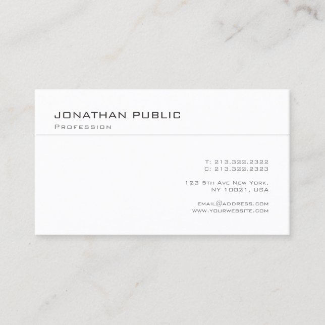 Custom Modern Elegant Simple Template Trendy Business Card (Front)