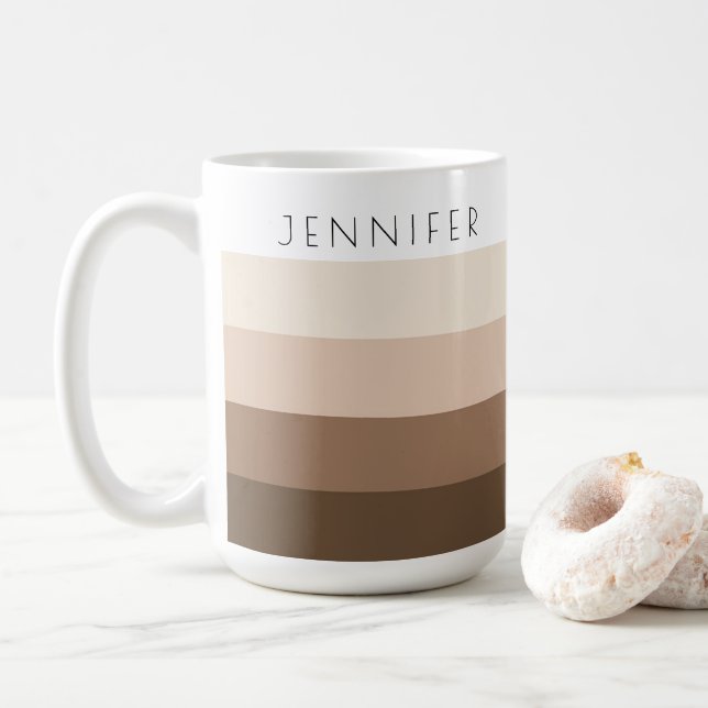 Custom Modern Elegant Template Text Names Coffee Mug (With Donut)