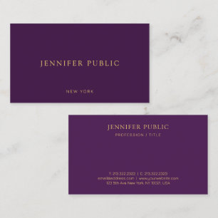 Custom Modern Elegant Trendy Purple Luxurious Business Card