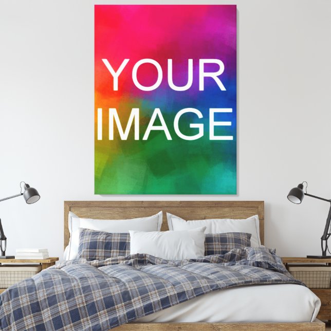 Custom Modern Elegant Vertical High Quality Canvas Print (Insitu(Bedroom))