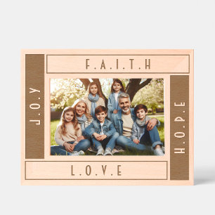 Custom Modern Faith Love Hope and Joy Typography Etched Frames