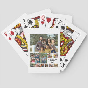 Custom Modern Family 14 Photo Collage Template Playing Cards