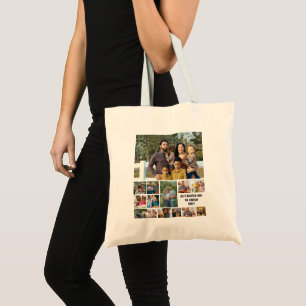 Custom Modern Family 14 Photo Collage Template Tote Bag