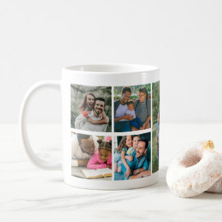 Custom Modern Family 7 Photo Collage Template Coffee Mug