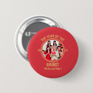 Custom Modern Family Chinese New Year Photo 2 Inch Round Button