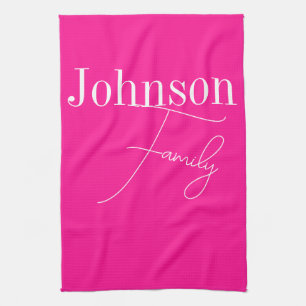 Custom Modern Family Name Kitchen Towel