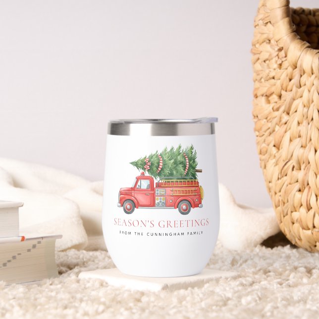 Custom Modern Firefighter Christmas Fire Truck  (Salon)