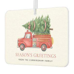 Custom Modern Firefighter Christmas Fire Truck  Air Freshener