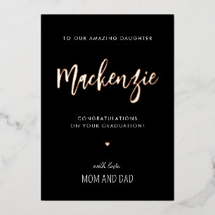 Custom Modern Foil Daughter Graduation Card