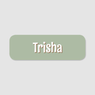 Custom Modern Fun Sage Coffee Shop Employee Name Tag