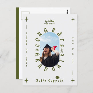 Custom Modern geometric photo arch graduation Postcard