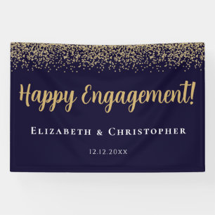 Custom Modern Gold Engagement Banner
