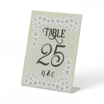 Custom modern golden floral Pedestal Sign