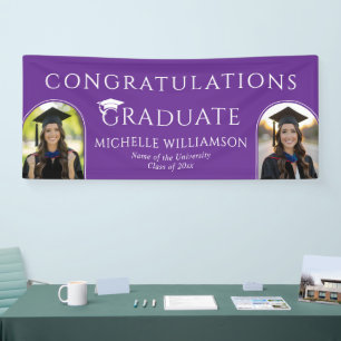 Custom Modern Graduate Photo Graduation Party Banner