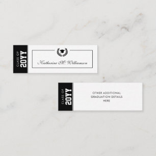 Custom Modern Graduation Name Card Inserts