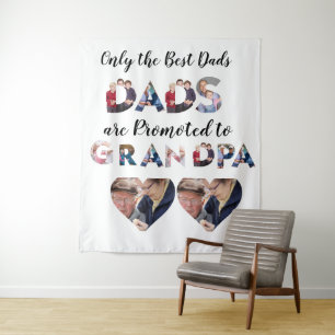 Custom Modern Grandpa 9 Photo Collage Kitchen  Tapestry
