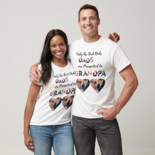 Custom Modern Grandpa 9 Photo Collage T-Shirt