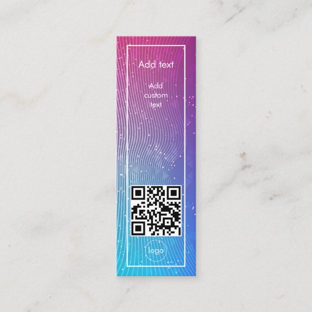 custom modern graphic qr code business bookmark mini business card (Front)