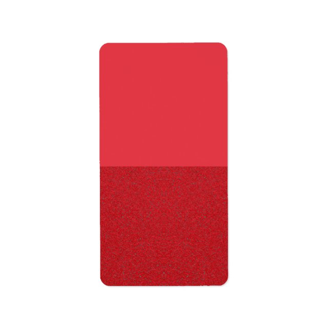 Custom Modern Half & Half Tomato Red Address Label (Front)