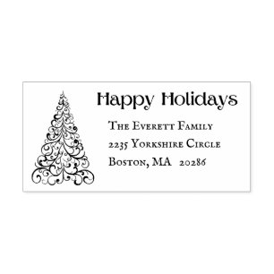Custom Modern Happy Holidays Return Address Self-inking Stamp