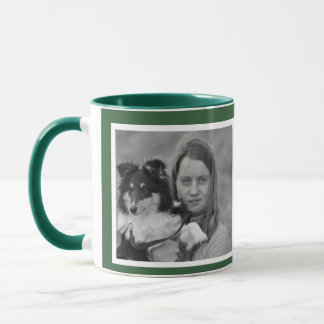 Custom Modern Hunter Green 2 photo collage Mug