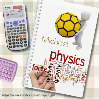 Custom modern illustration subject Physics Notebook