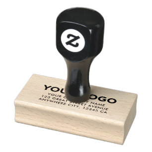 Custom Modern Inline Corporate Logo Return Address Rubber Stamp