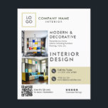Custom Modern Interior Design Flyer<br><div class="desc">Elegant modern,  customizable interior design flyer.</div>