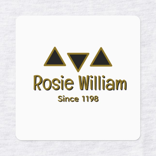 Custom Modern Iron on Clothing label  (Design 3)