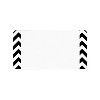 Custom Modern Large Black and White Chevrons Label