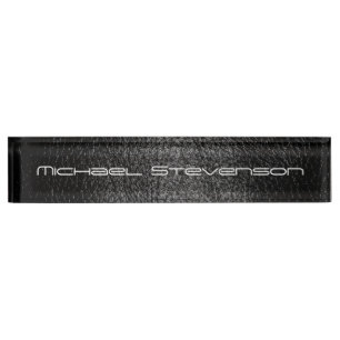 Custom Modern Leather Effect Business Nameplate