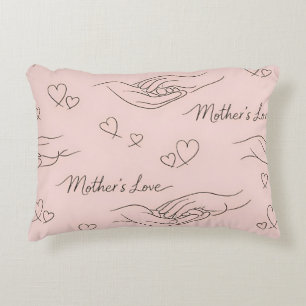 Custom Modern Line Art Mother's Day Accent Pillow