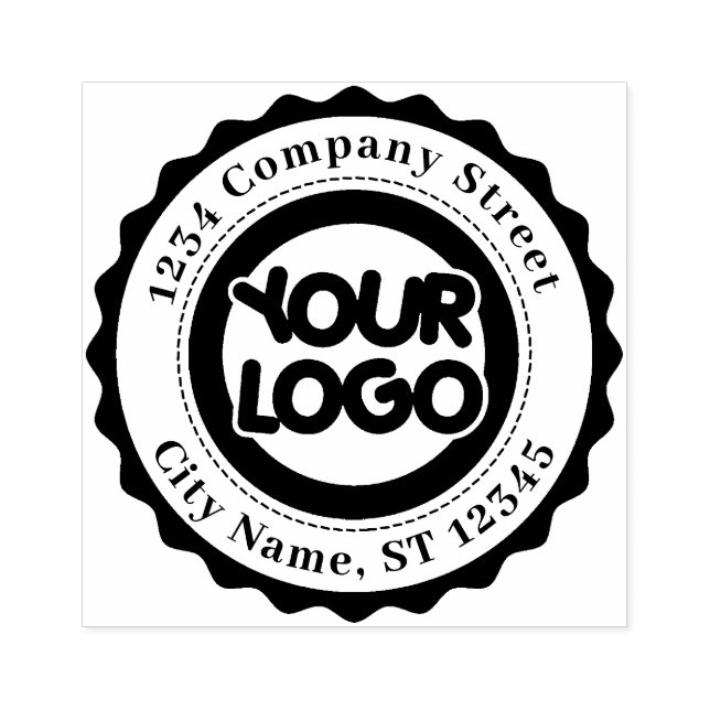 Custom Modern Logo Company Return Address Rubber Stamp (Imprint)