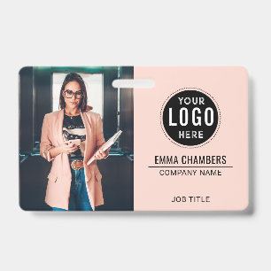 Custom Modern Logo Employee Photo Business Badge
