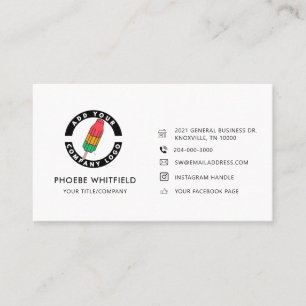 Custom Modern Logo Minimalist Social Media Icons Business Card