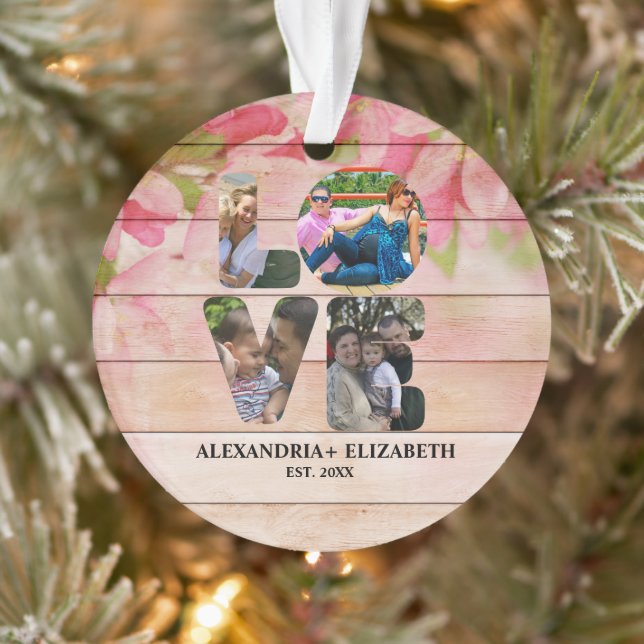 Custom modern love 4 photo collage pour couples (Arbre)