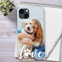 Custom Modern LOVE Pet Photo Paw Print Dog Lover