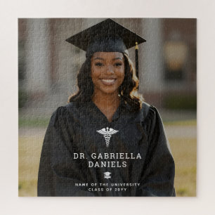 Custom Modern Medical School Doctor Graduation Jigsaw Puzzle