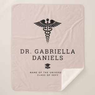 Custom Modern Medical School Doctor Graduation Sherpa Blanket