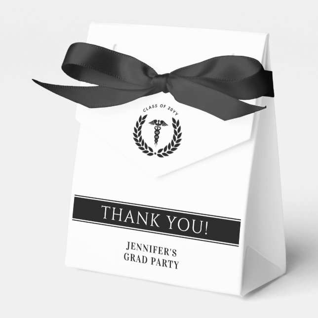 Custom Modern Medical School Graduation Favor Box (Front Side)