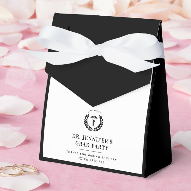 Custom Modern Medical School Graduation Favor Box (Wedding)