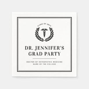 Custom Modern Medical School Graduation Napkin