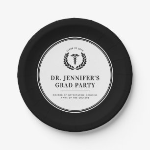 Custom Modern Medical School Graduation Paper Plate