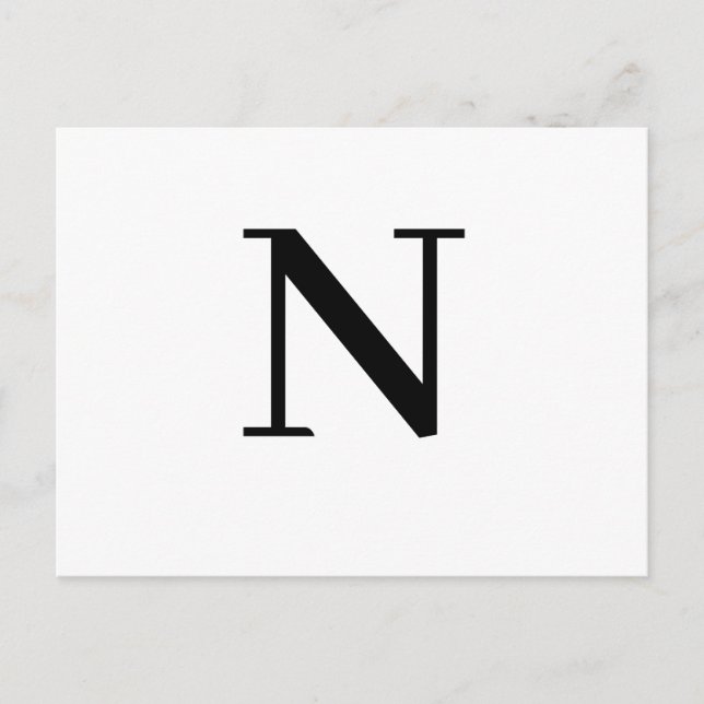 Custom Modern Minimalist Alphabet Design Postcard (Front)