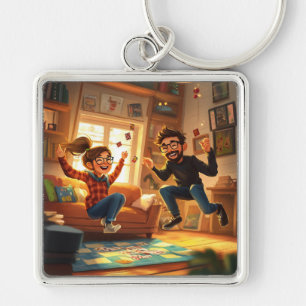 Custom Modern Minimalist Best Friends BFF Photo Keychain