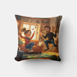 Custom Modern Minimalist Best Friends BFF Photo Throw Pillow