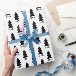 Custom Modern Minimalist Black and White Christmas Wrapping Paper